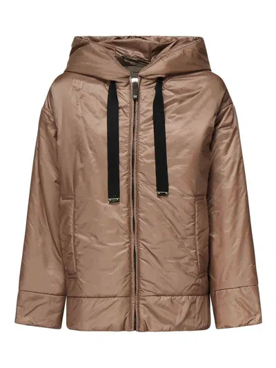 Max Mara The Cube Waterproof Canvas Padded Jacket In Brown