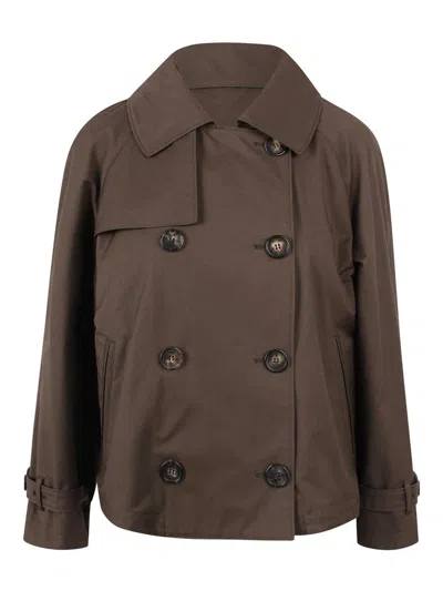 Max Mara The Cube Waterproof Short Trench Coat In Green