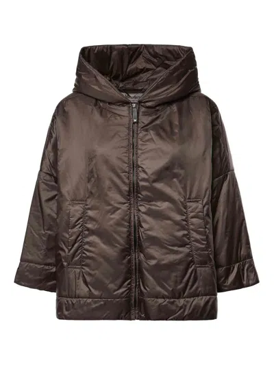 Max Mara The Cube Water-repellent Canvas Padded Jacket In Brown