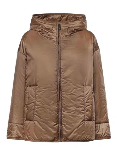 Max Mara The Cube Water-repellent Canvas Padded Jacket In Brown