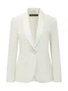 Max Mara The Cube White Solid Shawl Lapel Blazer In White