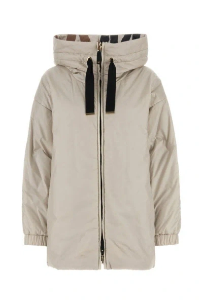 Max Mara The Cube Woman Chalk Polyester Greenlo Padded Jacket In Gray
