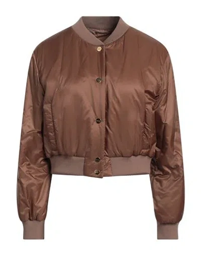 Max Mara The Cube Woman Jacket Camel Size 4 Polyester, Virgin Wool, Polyamide, Elastane In Beige