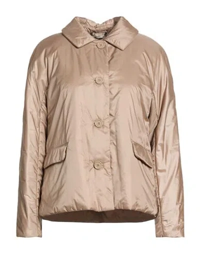 Max Mara The Cube Woman Jacket Sand Size 4 Polyester In Neutral