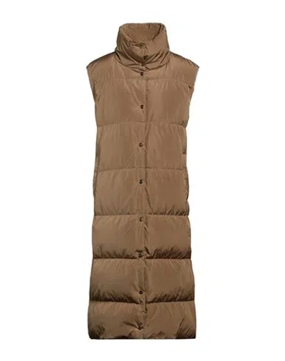 Max Mara The Cube Woman Puffer Khaki Size 6 Polyester In Beige