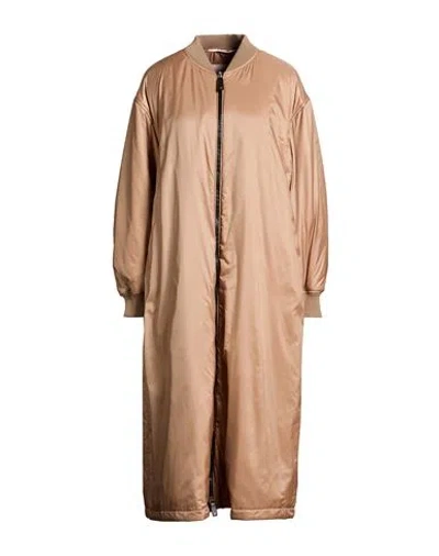 Max Mara The Cube Woman Puffer Sand Size 2 Polyester, Virgin Wool, Polyamide, Elastane In Brown