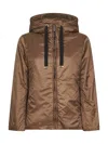 Max Mara The Cube Women Caramel Greenh Padded Hooded Jacket In Brown
