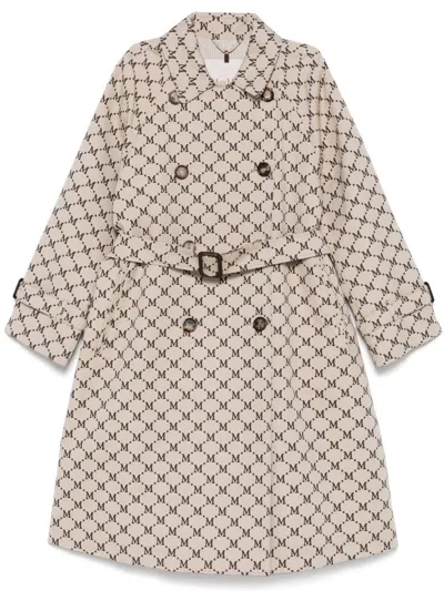 Max Mara The Cube Women Cotton Blend Jacquard Trench Coat In Beige