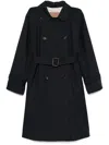 Max Mara The Cube Women Double-breasted Trench Coat In Blue