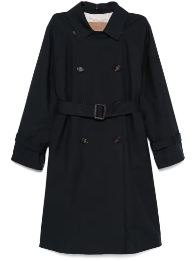 Max Mara The Cube Women Double-breasted Trench Coat In Blue