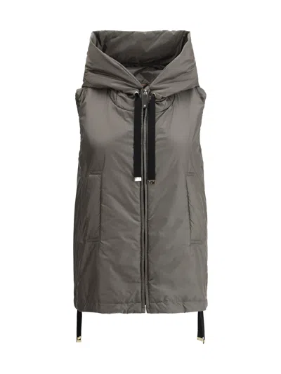 Max Mara The Cube Greengo Zip-up Drawstring Gilet In Gray