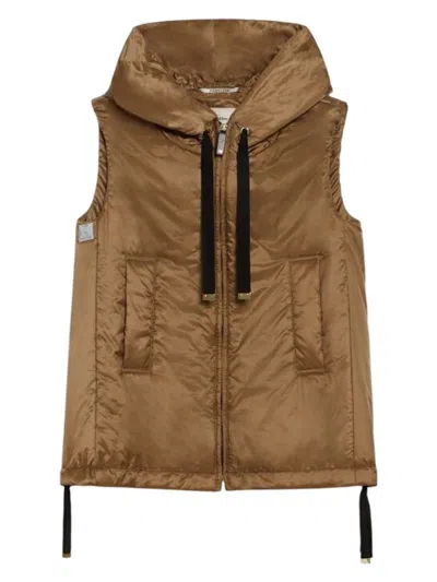MAX MARA THE CUBE WOMEN'S GREENGO SLEEVELESS PUFFER CARAMEL | SIZE IT 46 | 2529296024600051