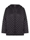 Max Mara The Cube Leo Quilted Short Hooded Jacket Coats Black In Black
