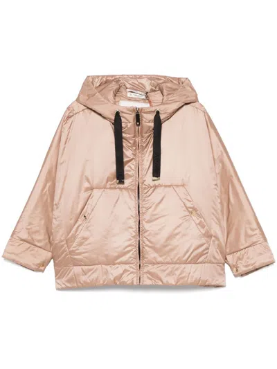 Max Mara The Cube Women Short Hooded Down Jacket In Brown