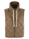 Max Mara The Cube Tegic - Drip-proof Canvas Padded Waistcoat In Camel