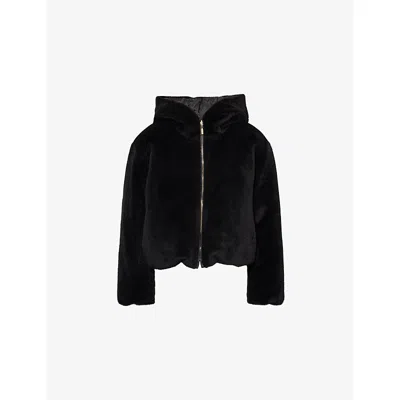 Max Mara The Cube Womens Black Olly Hooded Alpaca-and-wool Jacket