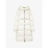 Max Mara The Cube Womens White Hooded Quilted Shell Puffer Coat In White