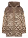 Max Mara The Cube Spacefe Reversible Long Down Jacket In Brown