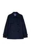 Max Mara The Cube Zeno Short Trench Coat In Blue