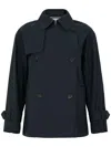 Max Mara The Cube Trench Corto In Twill Antigoccia In Blue