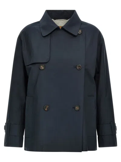 Max Mara The Cube Zeno Short Trench Coat In Blau
