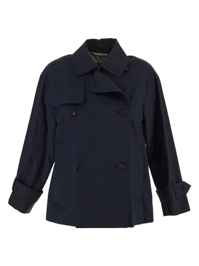 Max Mara The Cube Zeno Trench Corto In Blu Marino