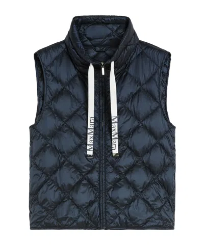 Max Mara The Cube Zip-up Down Drawstring Gilet In Black