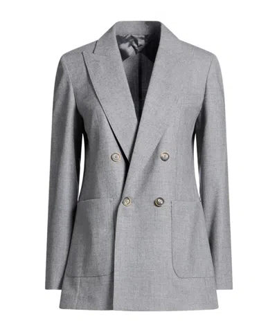 Max Mara The Self-cultivation Double- Suit In Gray