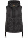 Max Mara Sleeveless High-collar Jacket With Zip-up Front And Adjustable Drawstrings In Black