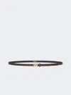Max Mara Thin Leather Belt In Brown