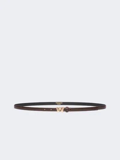 Max Mara Thin Leather Belt In Brown