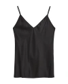 Max Mara Silk V-neck Sleeveless Top With Spaghetti Straps In Black