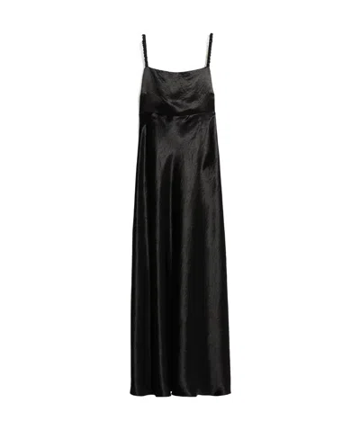 Max Mara Thin Shoulder Strap Dress In Black