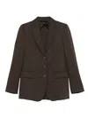 Max Mara Three-button Acetate Blazer In Brown