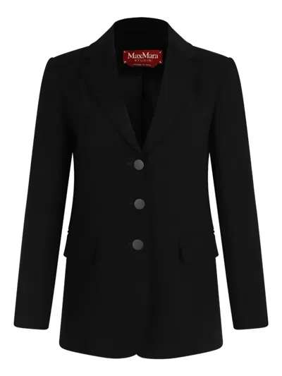 Max Mara Three-button Tailored Jacket In Black