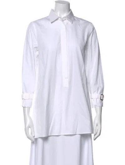Pre-owned Max Mara Three-quarter Sleeve Blouse In White