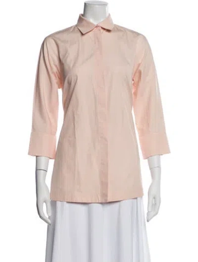 Pre-owned Max Mara Three-quarter Sleeve Top In Pink