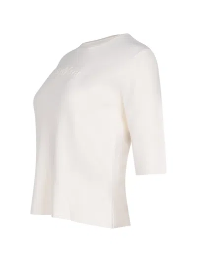 Max Mara Three-quarter-sleeve T-shirt In White
