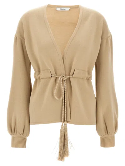 Max Mara Tiberio Sweaters And Cardigans Beige In Brown