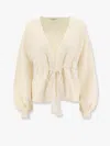 Max Mara Tiberio Virgin Wool Cardigan With Rope At Waist