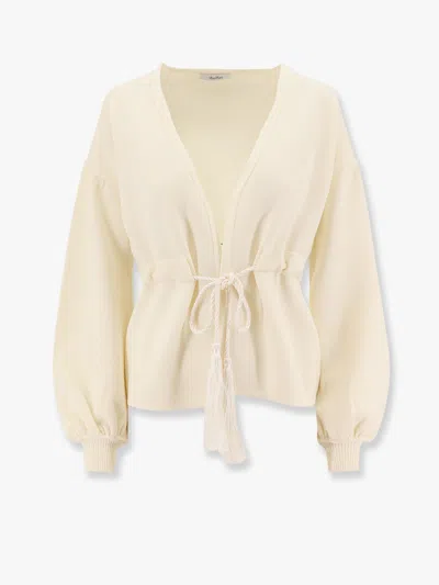 MAX MARA TIBERIO VIRGIN WOOL CARDIGAN WITH ROPE AT WAIST