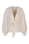 Max Mara Tiberio Wool Cardigan In White