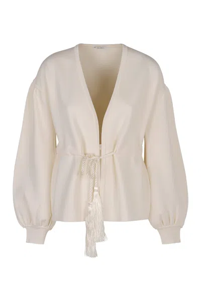Max Mara Tiberio Wool Cardigan In White