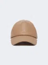 Max Mara Leather Baseball Cap In Brown