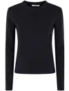 Max Mara Long-sleeve Round-neck Sweater In Black