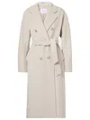 Max Mara Beige Double-breasted Coat In Wool And Cashmere In Nude