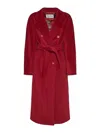 Max Mara Ticino Beaver Double Breasted Coat In Rojo