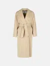 Max Mara 'ticino' Beige Virgin Wool Blend Coat In Beige