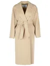 Max Mara Cles Single-breasted Wool Coat In Beige