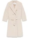 Max Mara Wool Double-breasted Coat In Beige